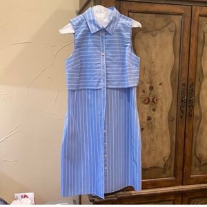 Brooks Brothers Striped Belted Dress